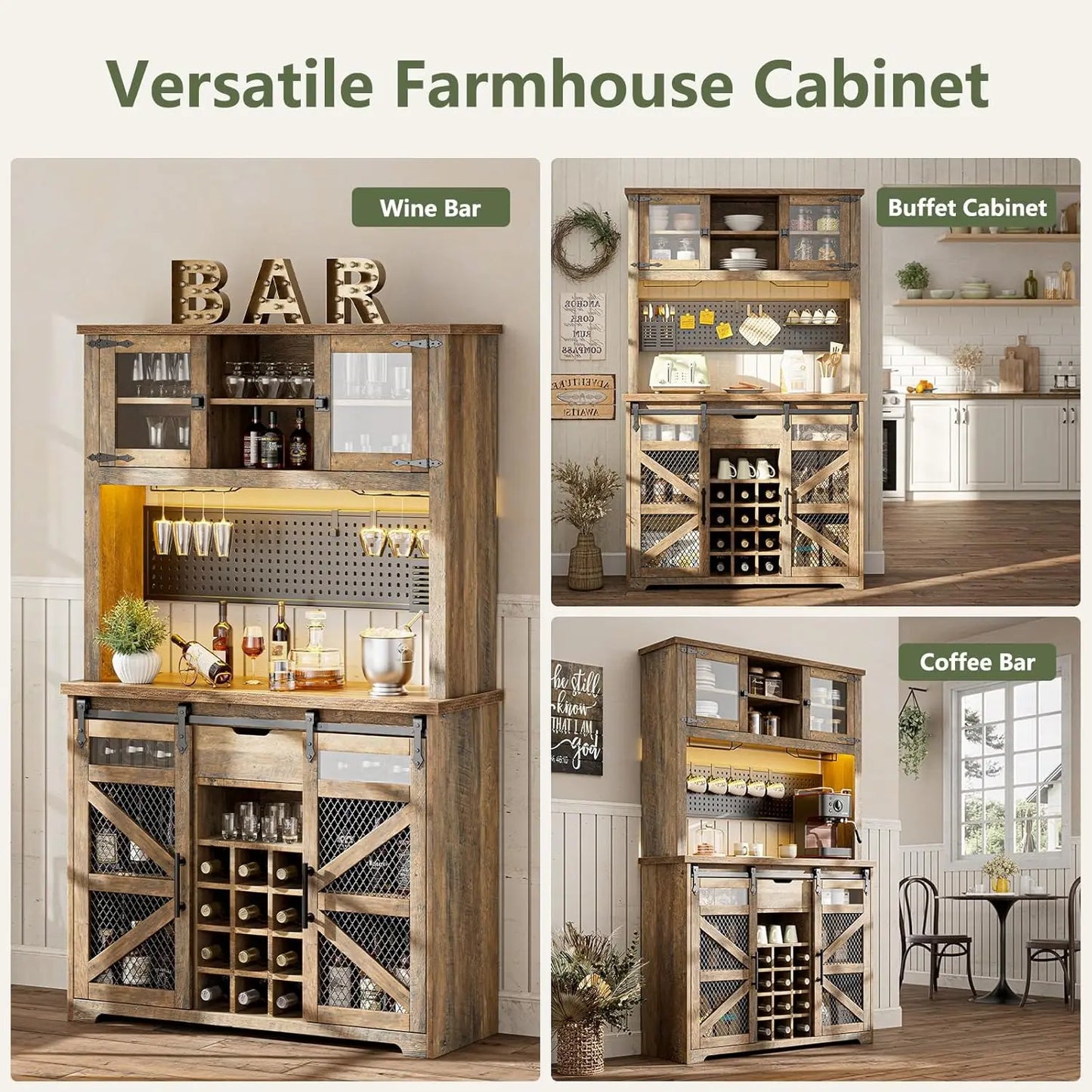 Farmhouse Coffee Bar Cabinet