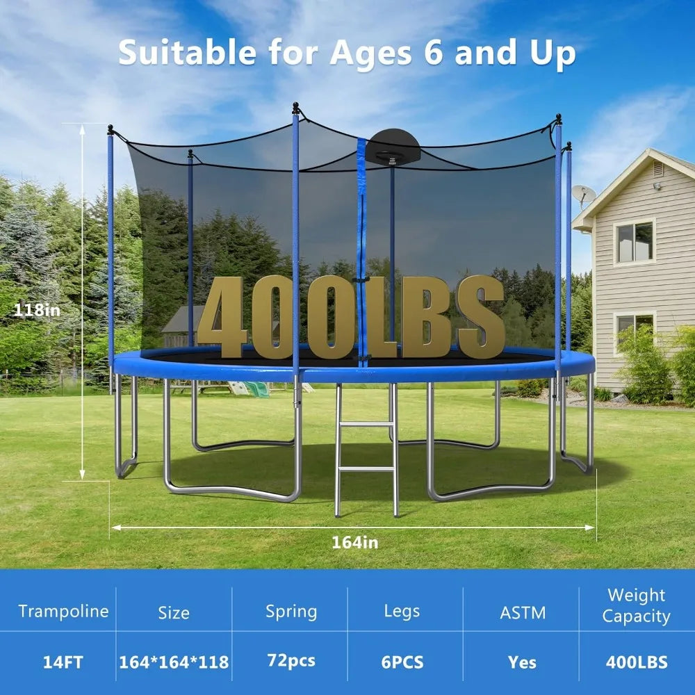 14 FT Outdoor Trampoline for Adults