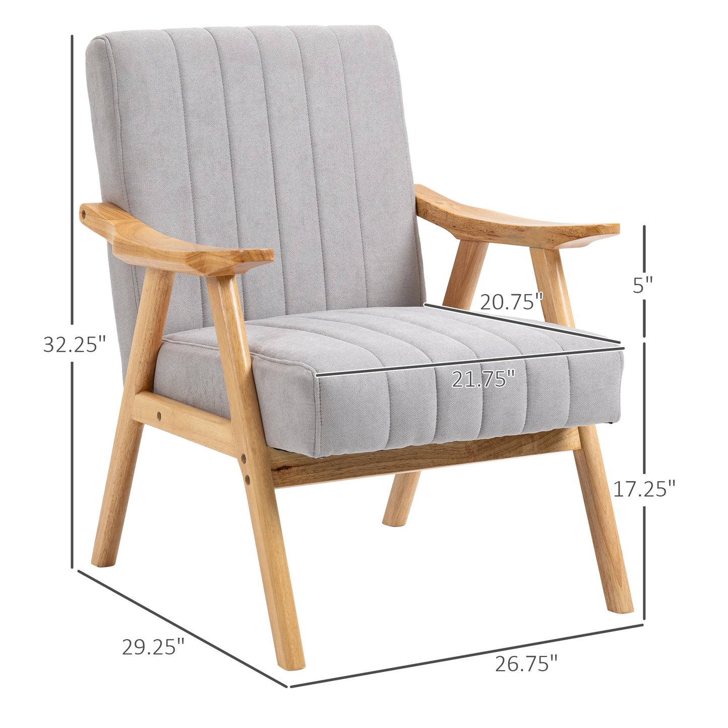 Accent Chair with Wood Legs