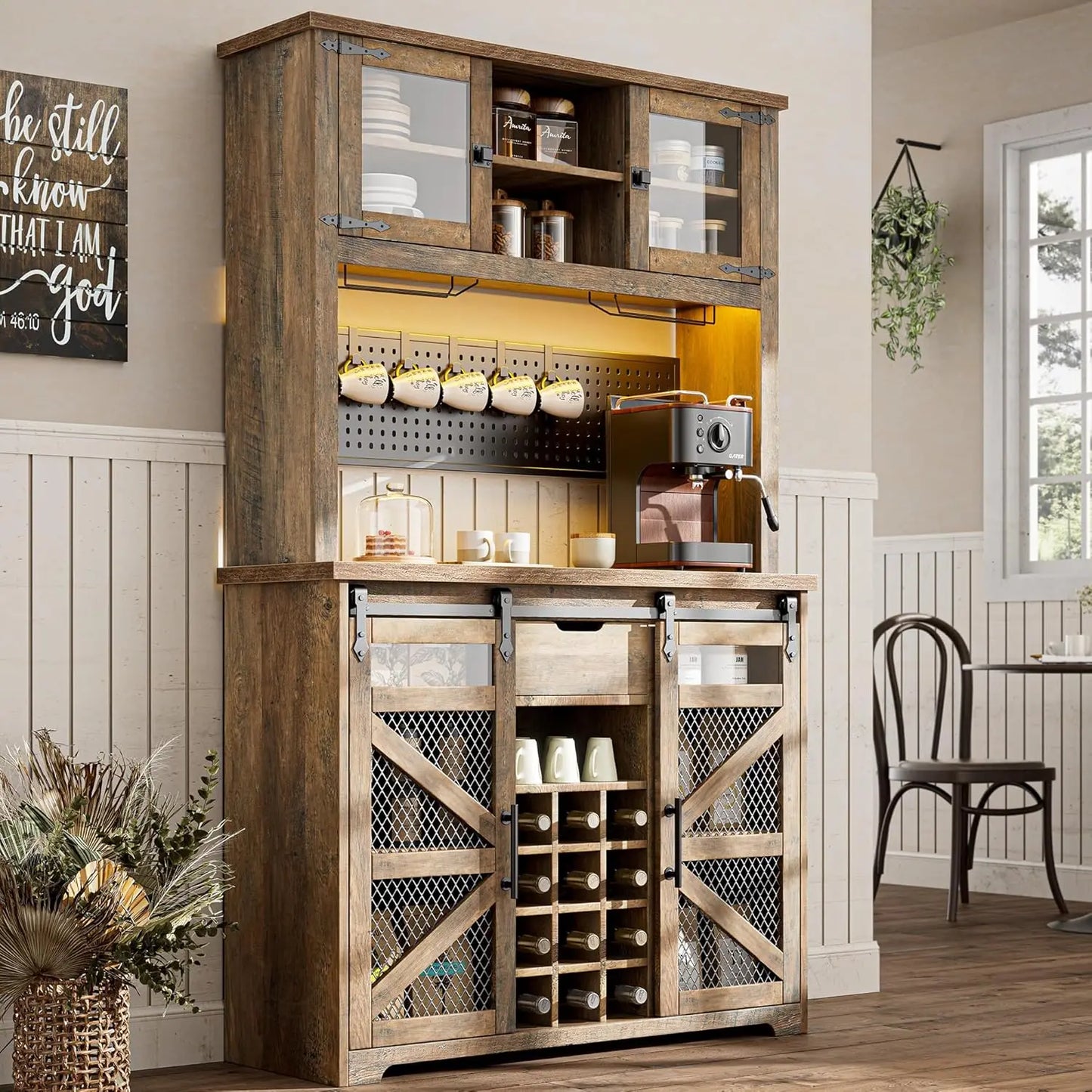 Farmhouse Coffee Bar Cabinet